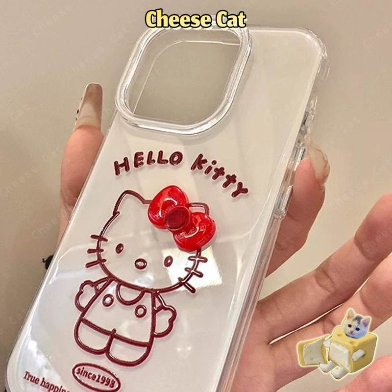 ins Ốp lưng iPhone màu đỏ tía Kitty cho iPhone 13 14 15 16 17 11 12 13 Pro Max Xs Max XR 7 8 6 Plus