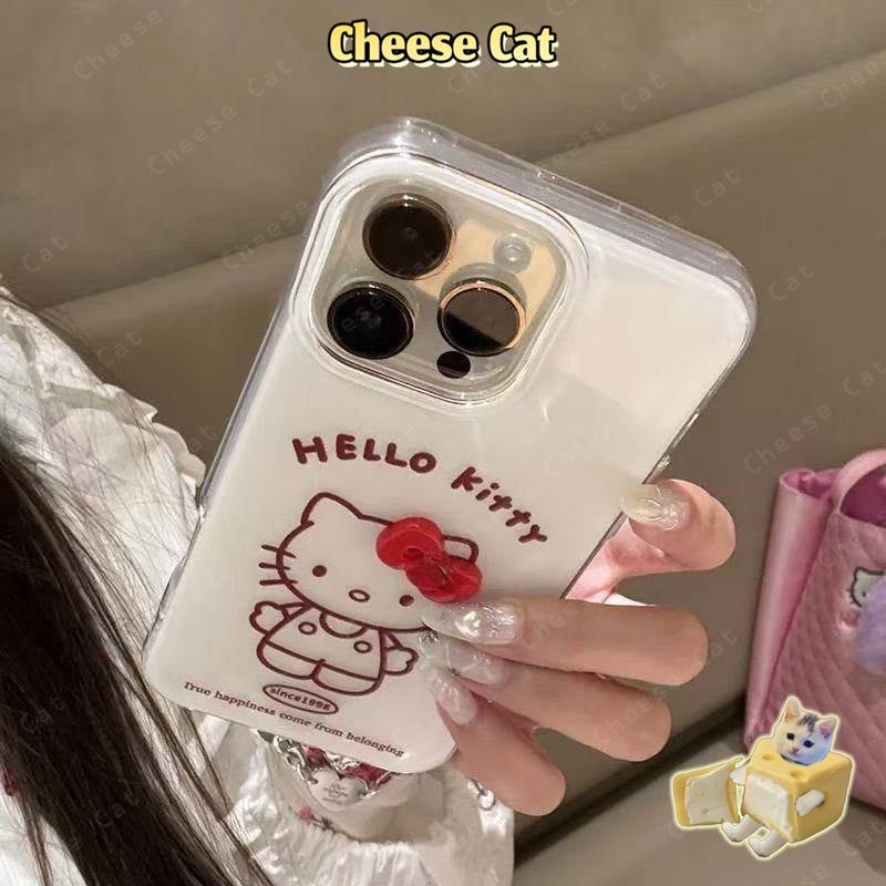 ins Ốp lưng iPhone màu đỏ tía Kitty cho iPhone 13 14 15 16 17 11 12 13 Pro Max Xs Max XR 7 8 6 Plus