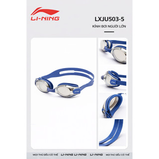Kính bơi tráng gương LI-NING chống UV chống nước vào mắt dây đeo điều chỉnh dễ dàng