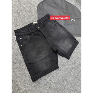 quần short jean nam màu đen điểm nhấn hoạ tiết túi sau đẹp,vải dày mềm co giãn nhẹ phom dáng chuẩn siêu cấp quảng châu