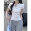 Áo Thun Nữ Cổ Tròn Tay Ngắn Basic Phối Nút Cài RANSHI Ôm Body Chất Thun Cotton Mềm Mịn - RA360