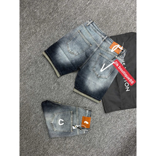 Quần Short Jean Nam Wash Bụi Phối Gấu Xắn Cá Tính – Co Giãn Nhẹ, Form Slim Fit Trẻ Trung
