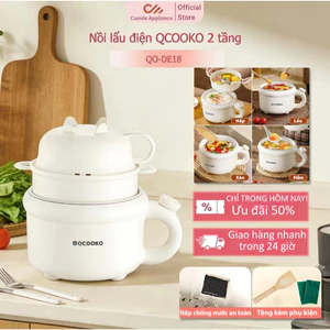 QCOOKO Nồi Điện Đa Năng Nhà Bếp - Chảo Điện Chống Dính, Nấu Lẩu, Xào, Nấu Cơm, Mì - Lý Tưởng Cho Ký Túc Sách Sinh Viên
