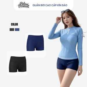 Quần bơi nữ BIKINI PASSPORT kiểu cạp cao & kín đáo - màu Xanh Navy - BS1005_NV