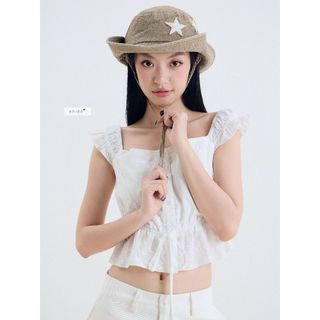 𝐌𝐞𝐥𝐥𝐨𝐰 𝐓𝐨𝐩 - Áo kiểu nữ, áo croptop thiết kế dây nơ eo cổ vuông nhien.official NAS00054