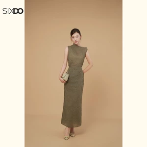 Chân váy suông voan tơ xanh SIXDO (Pine Green Organza Loose Skirt)