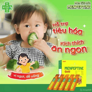 Ống nước men tiêu hóa Menpeptine Gold giúp giảm đầy hơi, khó tiêu, ăn ngon và tăng cân ăn toàn (Hộp 20 ống)