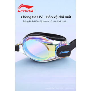 Kính bơi tráng gương LI-NING chống UV chống nước vào mắt dây đeo điều chỉnh dễ dàng