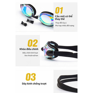 Kính bơi tráng gương LI-NING chống UV chống nước vào mắt dây đeo điều chỉnh dễ dàng