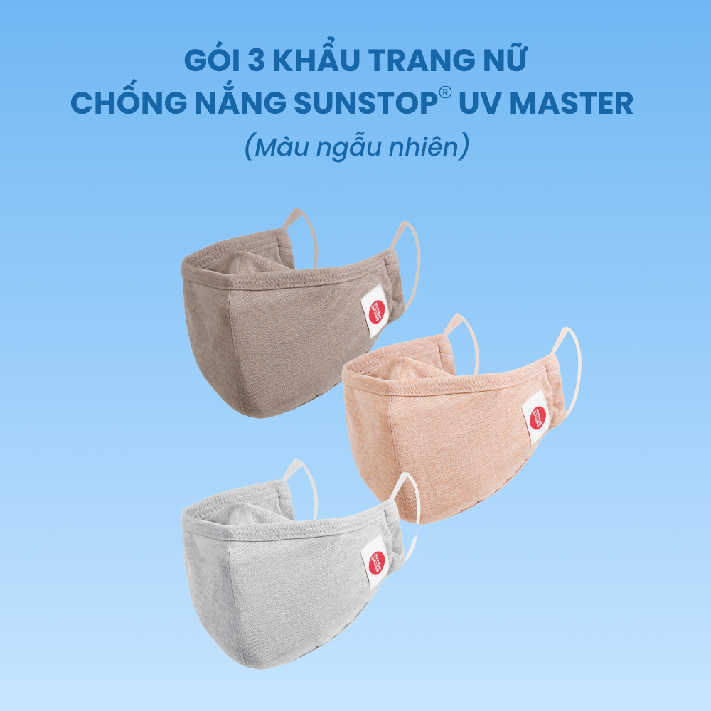 [GIAO MÀU NGẪU NHIÊN] Khẩu trang chống nắng NỮ SunStop UV Master Gói 3 chiếc TOKYOLIFE 40000886