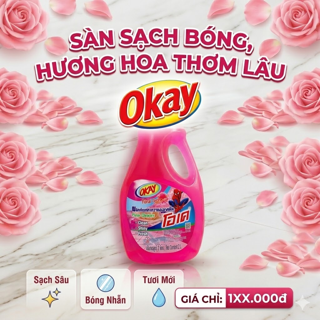 Product image Nước Lau Sàn Okay 2L - Cho Sàn Nhà Sạch Bong, Ngát Hương 1