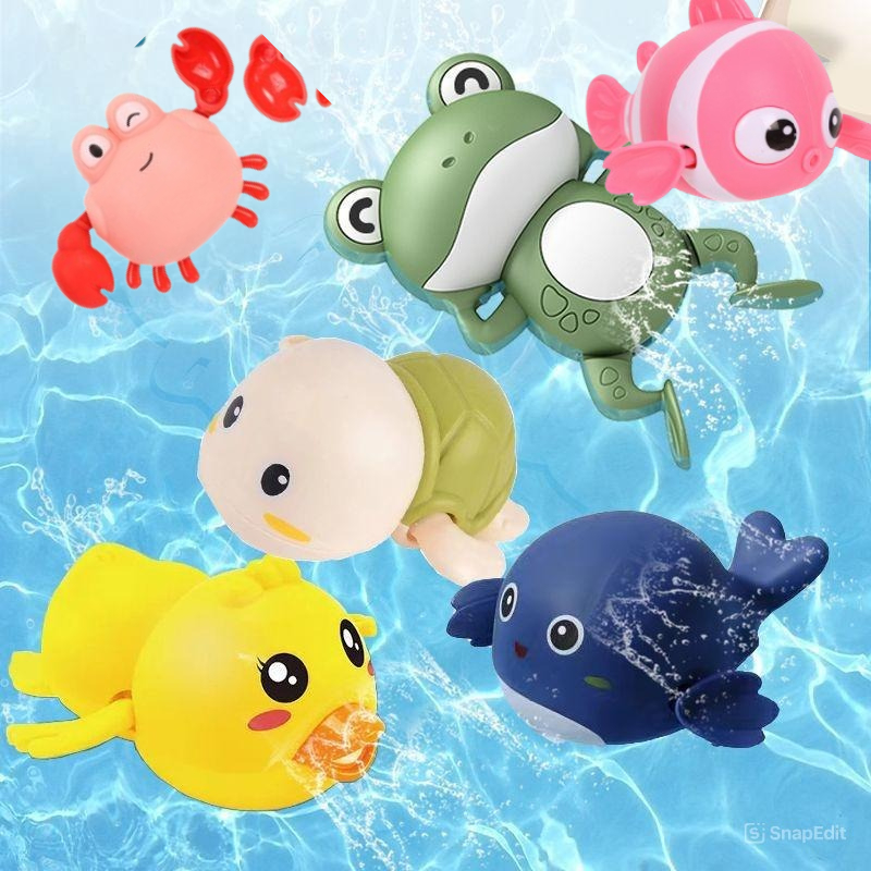Đồ Chơi Nhà Tắm – Bể Bơi , Vịt-Cá heo-cua Vặn Cót Rùa Thả Trong Nước giúp Bé thích thú hơn khi tắm