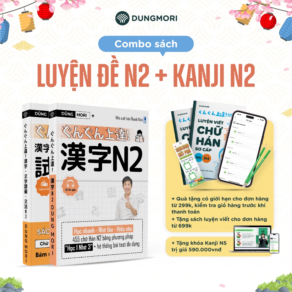 Combo Sách Luyện Thi JLPT N2 & Luyện Kanji N2 – Chinh Phục JLPT N2 
