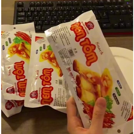Snack Nem Tôm Ba Anh Em Food, Snack Tẩm Vị Cay Cay Giòn Rụm - Đồ Ăn Vặt