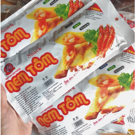 Snack Nem Tôm Ba Anh Em Food, Snack Tẩm Vị Cay Cay Giòn Rụm - Đồ Ăn Vặt