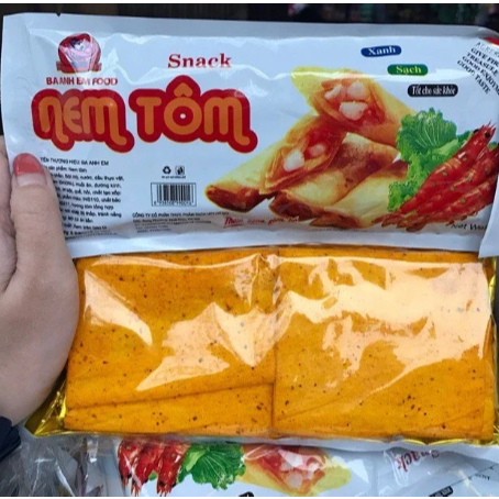 Snack Nem Tôm Ba Anh Em Food, Snack Tẩm Vị Cay Cay Giòn Rụm - Đồ Ăn Vặt
