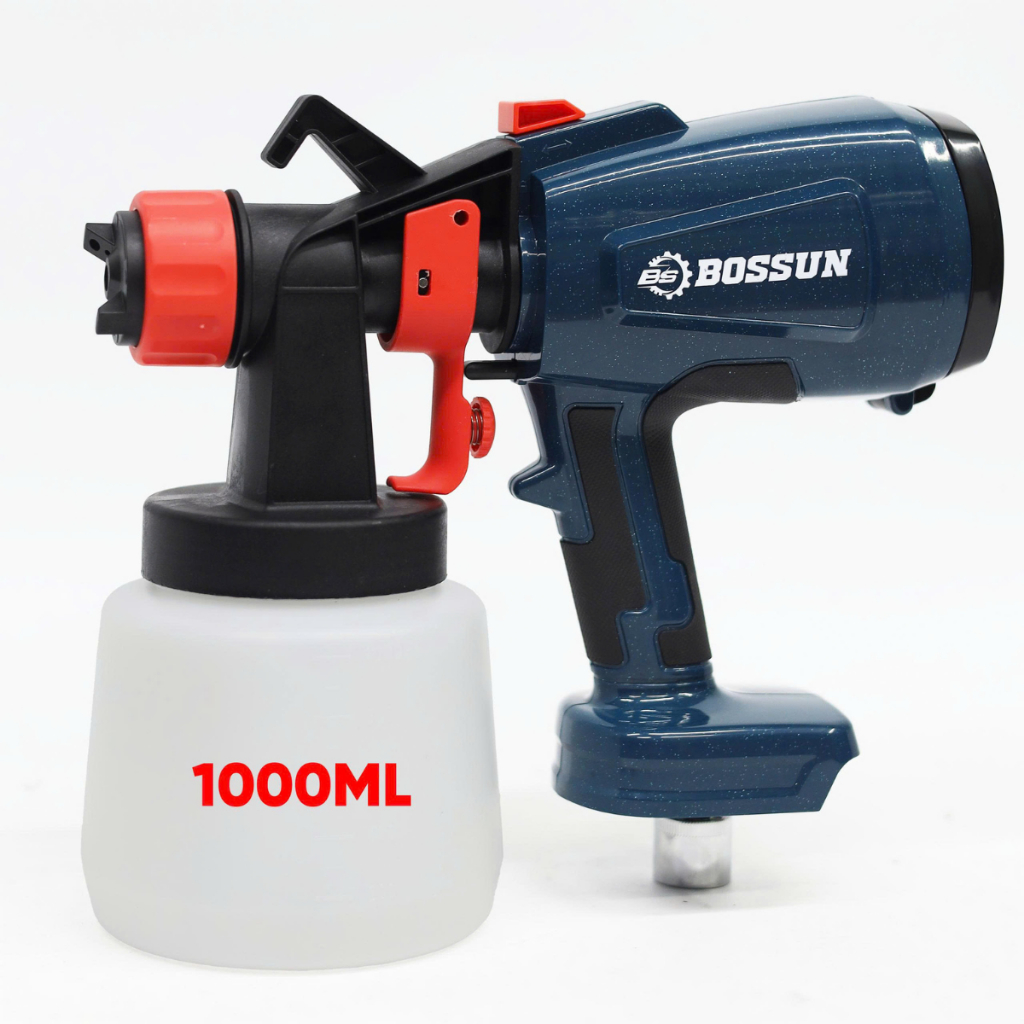 Máy phun sơn dùng pin BOSHUN BS-SP1000X, 2 Kiểu phun - Bình chứa lớn 1000ml - Chân pin phổ thông
