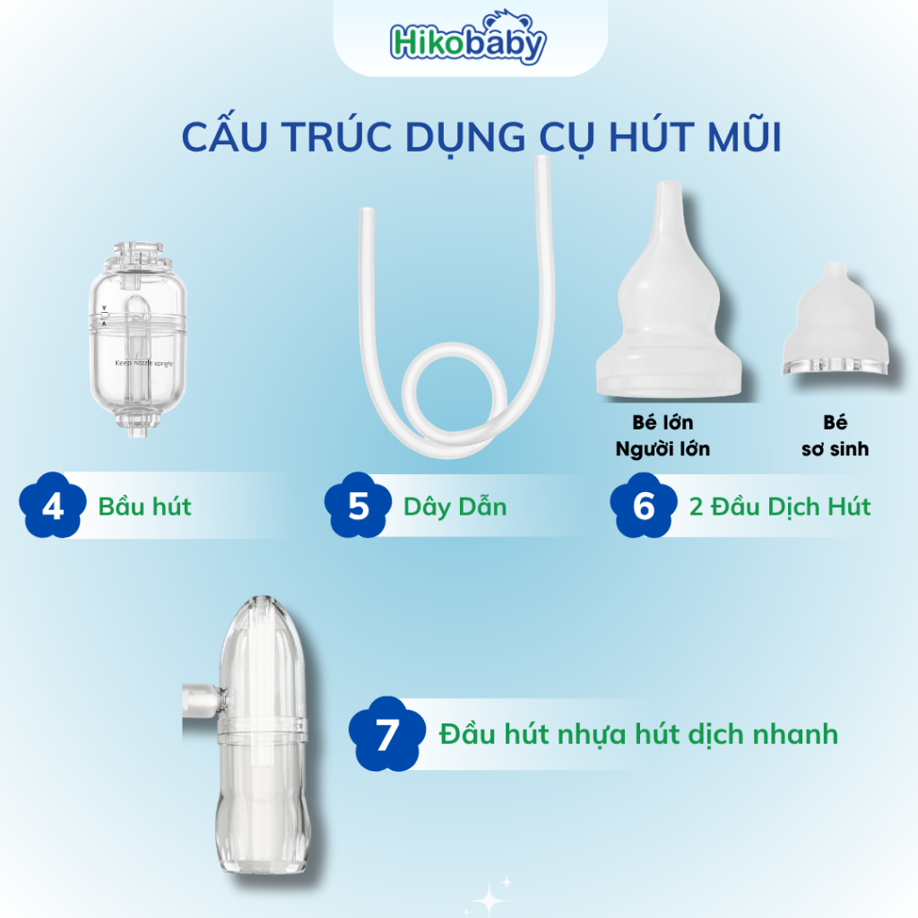 Combo Hút Mũi Hikobaby & Xịt Kháng Khuẩn Dizigone Baby 300ml Cho Bé, Sạch Dịch Mũi, Ngừa Hăm, Dịu Da