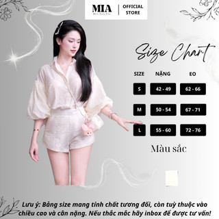 Set áo thiết kế tay phồng phối quần short vải cao cấp phong cách thanh lịch nữ tính MIA S163