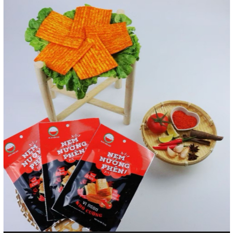 Snack Nem Nướng Phên, Snack Cay Cay Xé Miếng Thơm Ngon - Đồ Ăn Vặt