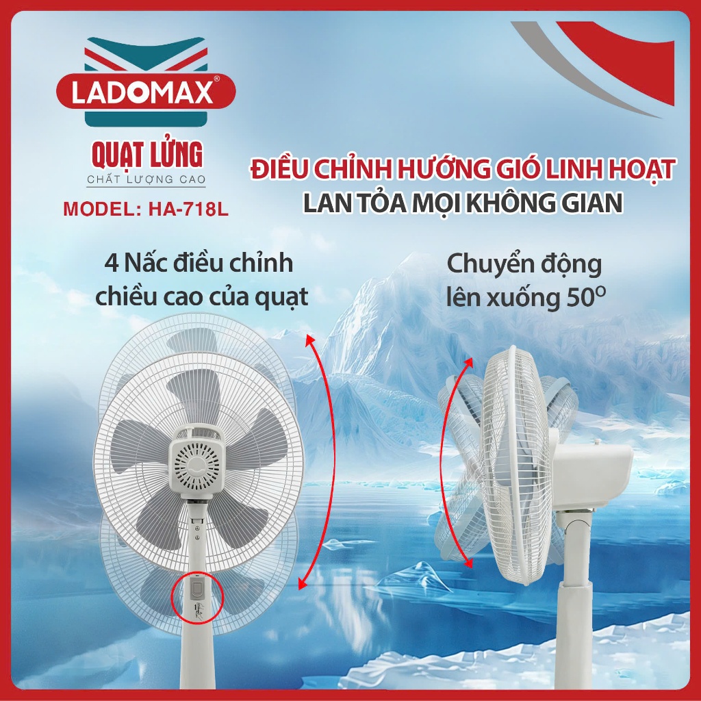 QUẠT LỬNG LADOMAX - Model: HA-718L