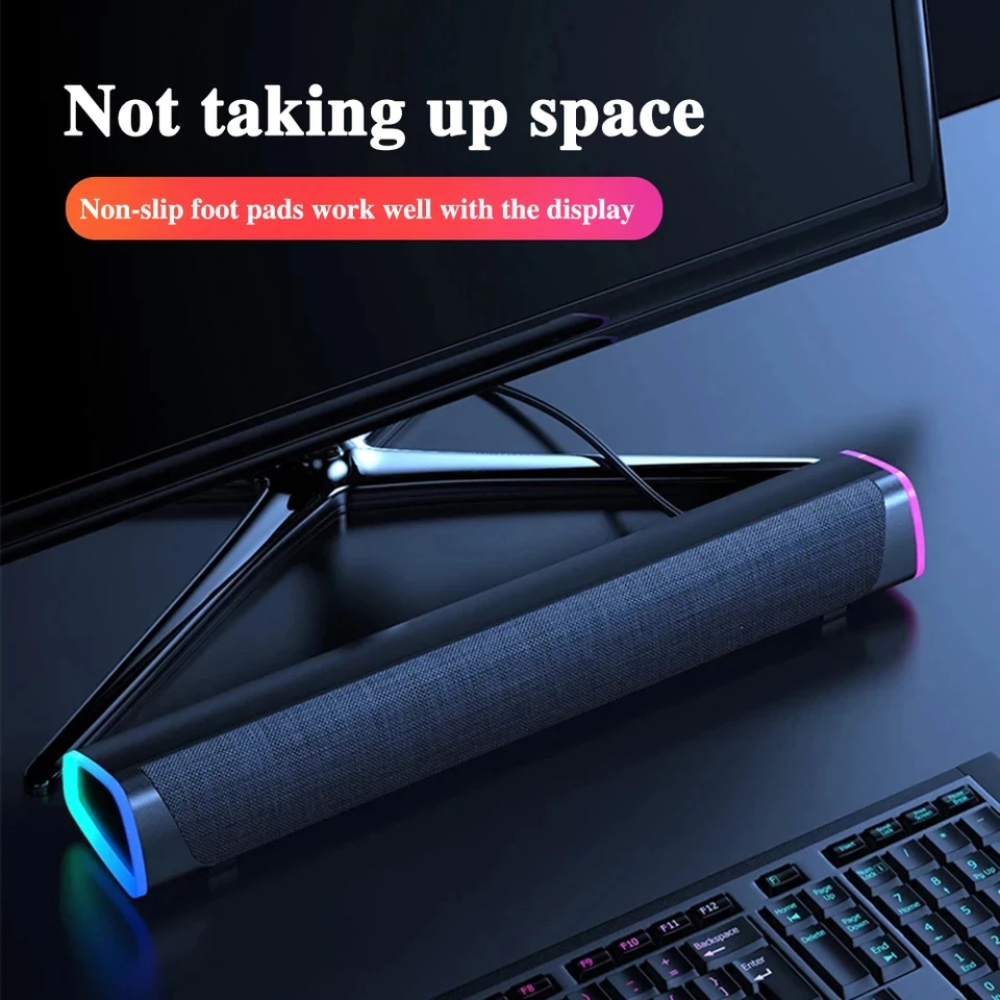 Loa Máy Tính Bluetooth Soundbar V8 NIYE Có Dây Cắm, Led RGB, Âm Thanh Vòm 8D Sống Động Cực Hay
