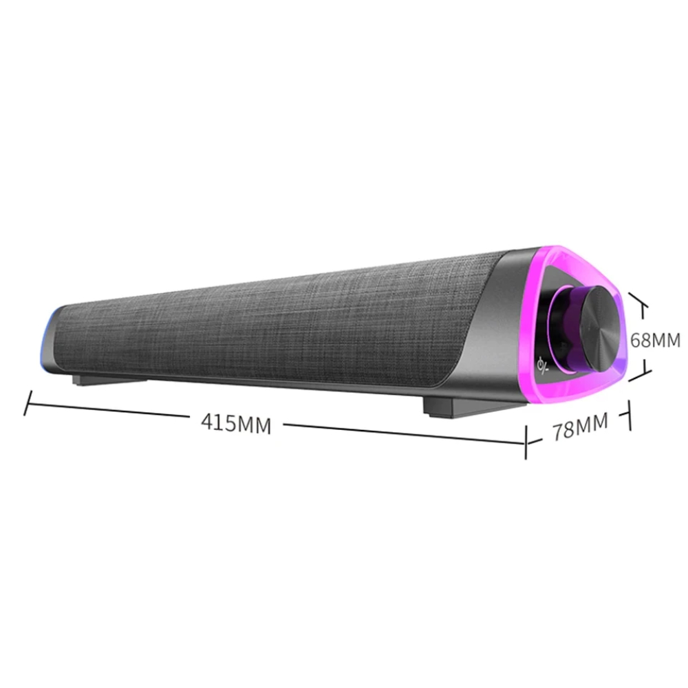 Loa Máy Tính Bluetooth Soundbar V8 NIYE Có Dây Cắm, Led RGB, Âm Thanh Vòm 8D Sống Động Cực Hay