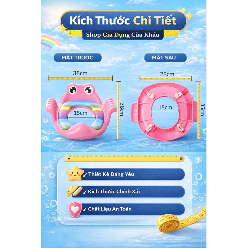 #Bệ Lót Thu Nhỏ Bồn Cầu Có Tay Vịn Cho Bé - Màu Xanh - Màu Hồng ms420
