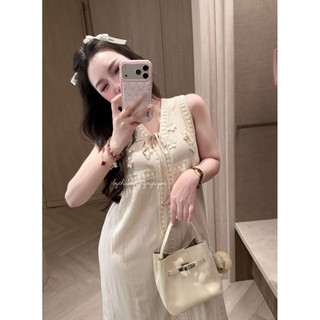 Váy Đầm Bầu Cổ V Phối Viền Ren Hot Hit Dáng Dài Nữ Tính