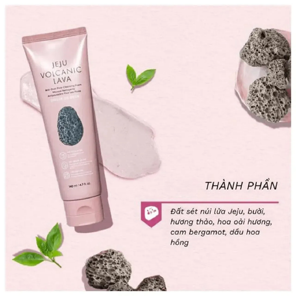 [Săn Sale] Sữa Rửa Mặt Làm Sạch Sâu THE FACE SHOP Jeju Volcanic Lava Anti Dust Pore Cleansing Foam 70ml