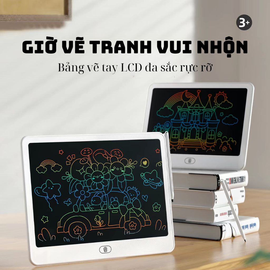 [ Đồ Chơi Giáo Dục ] Bảng Viết Điện Tử LCD Cho Bé  – Viết Xóa Nhiều Lần, Không Hại Mắt