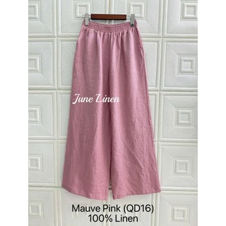 (Sẵn HCM) JUNE LINEN-QD16. Quần dài Linen 100% lưng thun. Dài 100cm, ống 30cm.