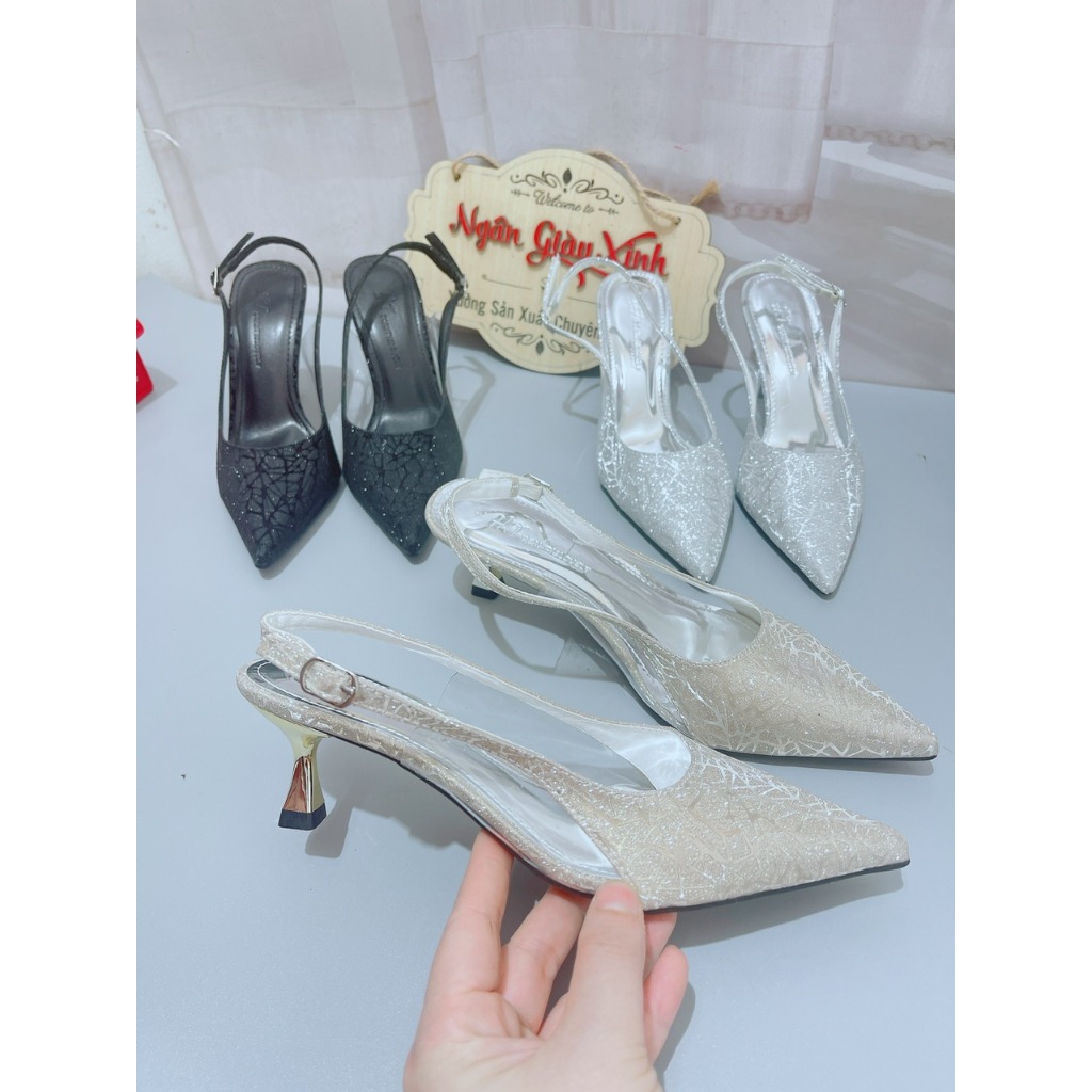 Giày Cao Gót Nữ Đi Tiệc Thiết Kế Tối Giản Trơn Thanh Lịch Dễ Phối Đồ 5-7cm