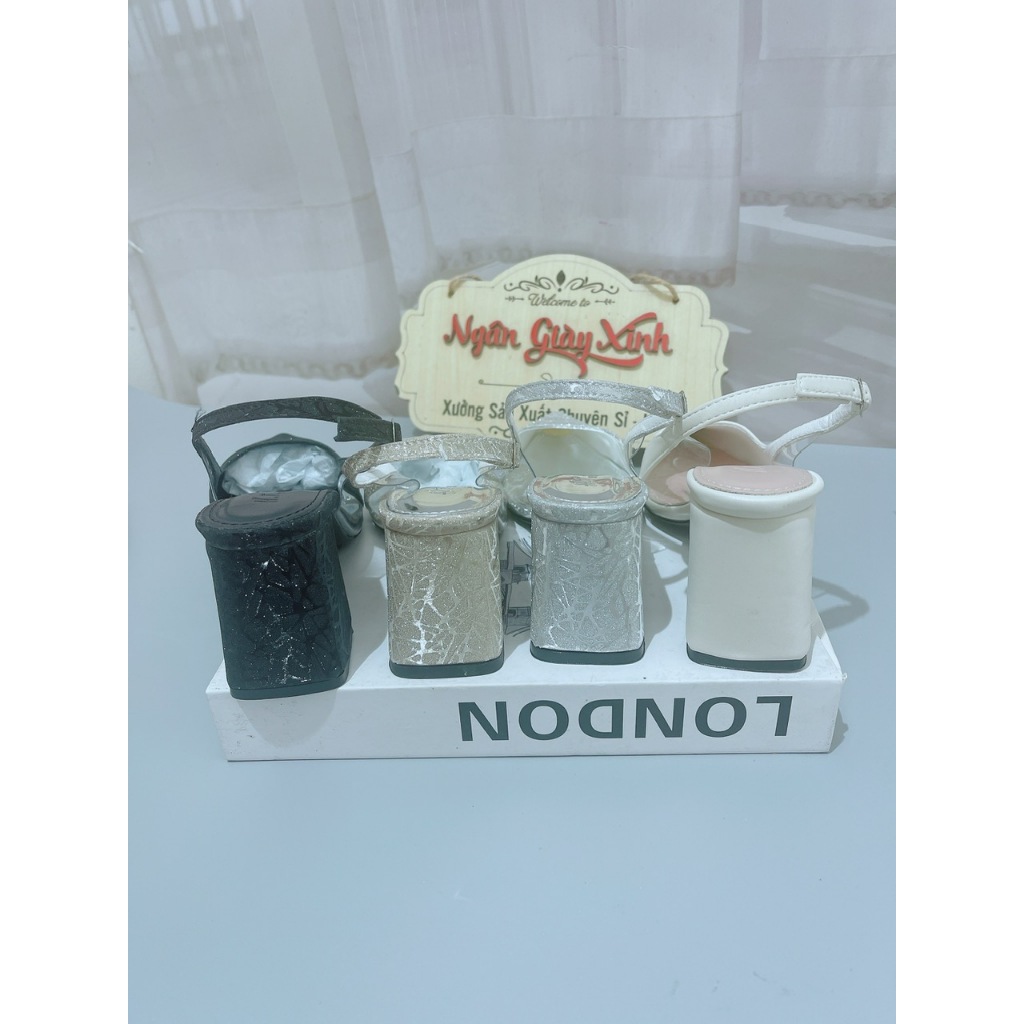 Giày Cao Gót Nữ Mũi Sắt Bling Bling Chống Trầy Xước Sang Trọng Đi Tiệc Thời Trang