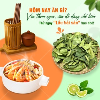 Lá chanh Thái sấy khô 100g, lá chúc nguyên lá, thơm sạch, gia vị nấu ăn - TBLãn ông