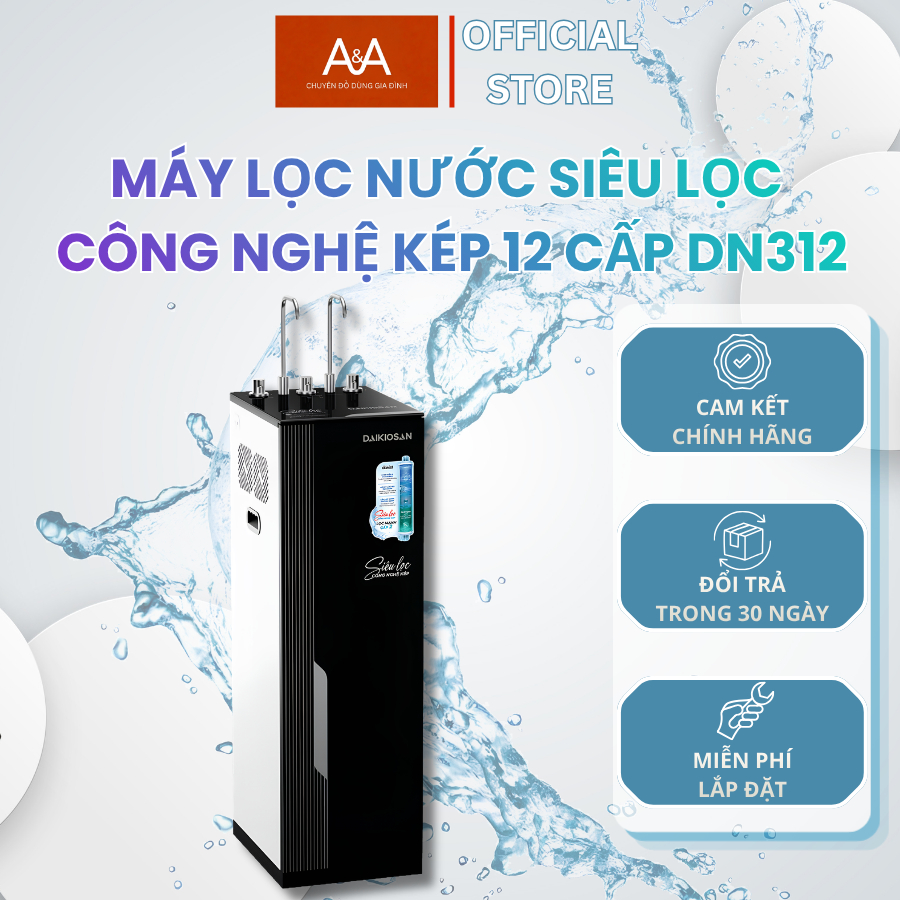 Máy Lọc Nước Siêu Lọc Công Nghệ Kép 12 Cấp DN312 Nóng Nguội Lạnh - Gia Dụng Giá Tốt A&A | BigBuy360 - bigbuy360.vn
