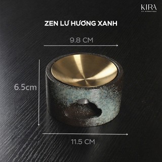 Lư Xông Gốm Sứ Mix Đĩa Đồng - Bộ Xông Thảo Dược Vỏ Cam Bồ Kết - Lư Xông Tinh Dầu Thư Giãn Khử Mùi Cao Cấp