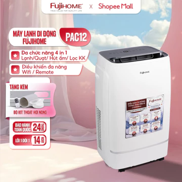 Máy lạnh di động 12.000 BTU nhập khẩu FUJIHOME 20-35m2, điều hòa di động đứng làm lạnh thông minh kết nối Wifi