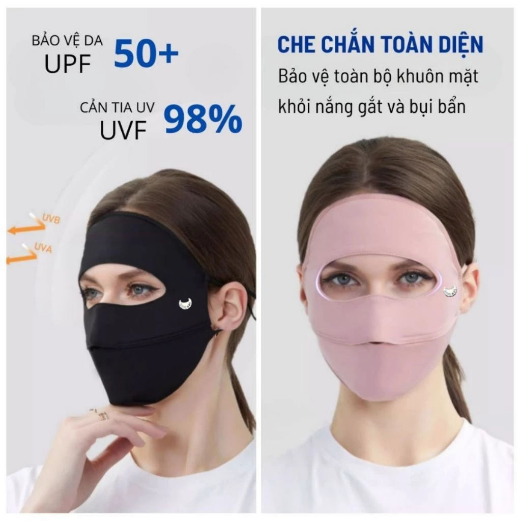 Khẩu Trang FullFace Unicare Chống Tia UV 2 Lớp, Có Gọng Điều Chỉnh Được Dây Hàng Chính Hãng