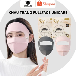 Khẩu Trang FullFace Unicare Chống Tia UV 2 Lớp, Có Gọng Điều Chỉnh Được Dây Hàng Chính Hãng