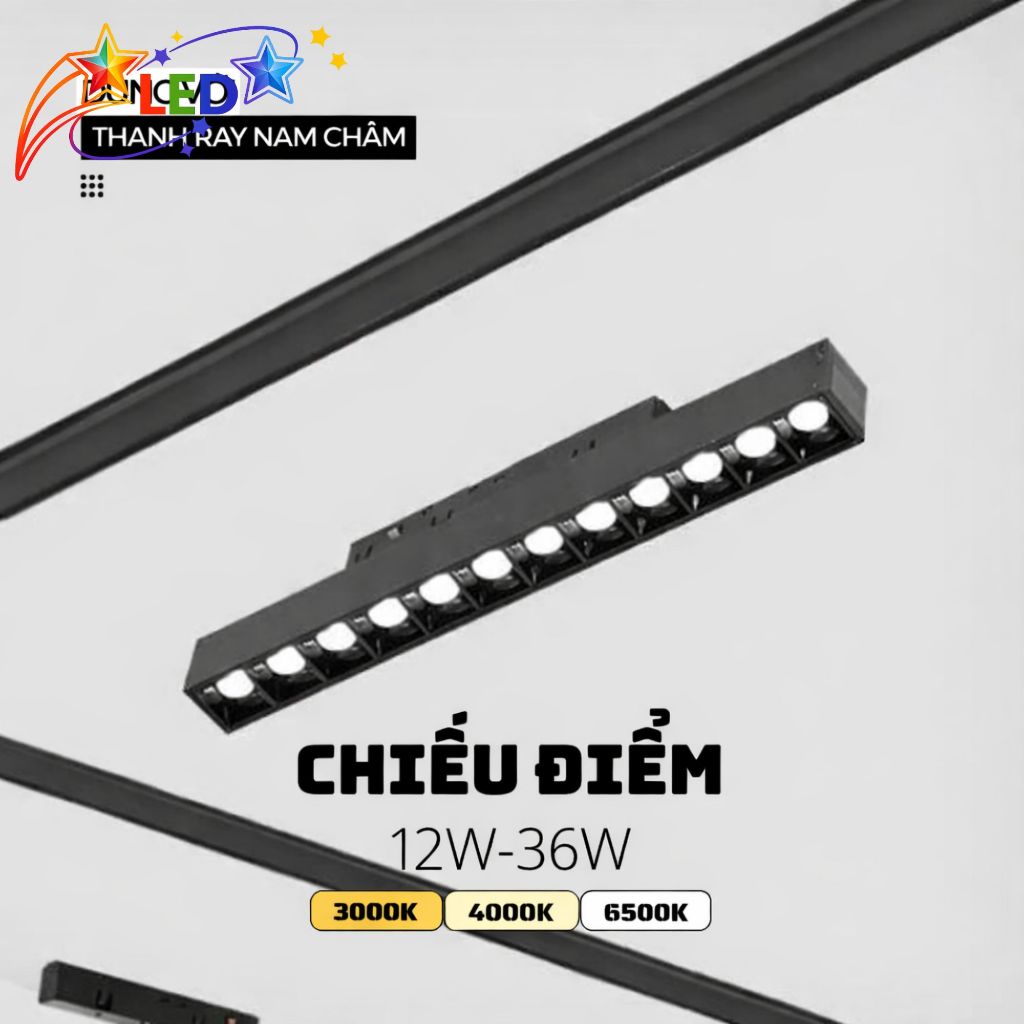 Đèn Ray Nam Châm Tiêu Điểm / Chiếu Tụ 12W / 18W / 24W / 36W - Hợp Kim Nhôm Độ Tinh Khiết Cao