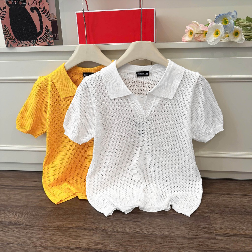 Áo Len Mirage Cổ V Trơn Chất Len Mongtoghi Mềm Mịn Thoáng Mát.