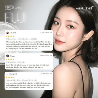 Lens áp tròng xám tây có độ cận 0-8 Fuji Gray hiệu Angel Eyes | Kính áp tròng xám khói không giãn đường kính màu 12.8mm