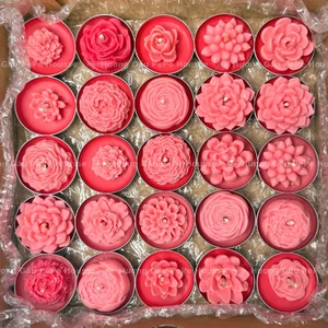 tealight hoa cao - nến mini dùng decos trang trí tạo cảm giác lãng mạn - nến nghệ thuật in hoa nổi xinh xắn