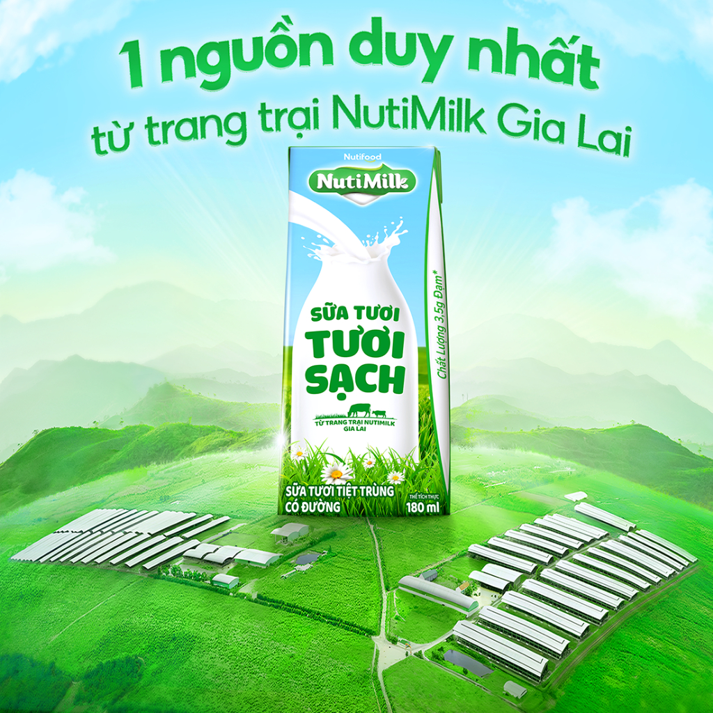 [KOL] Thùng 24 Hộp Sữa Tươi Tươi Sạch NutiMilk 110ml
