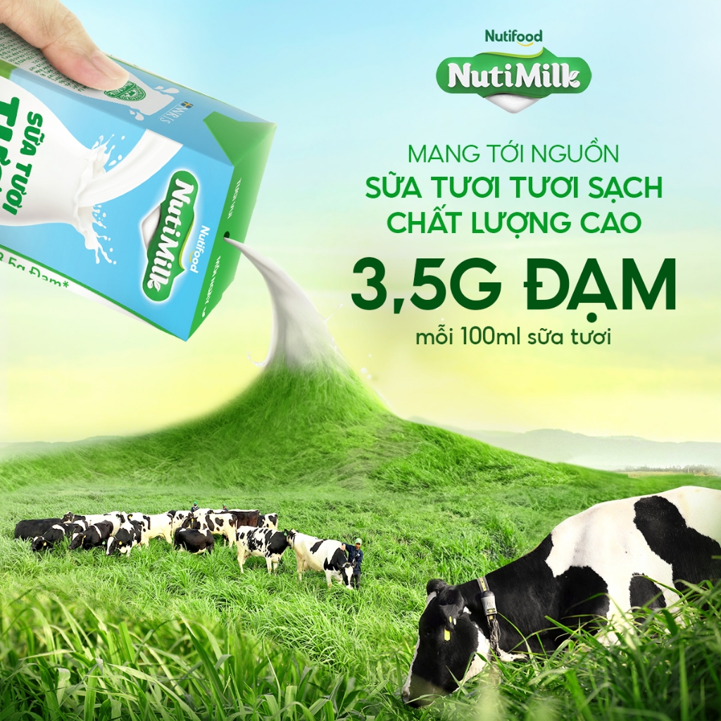 [KOL] Thùng 24 Hộp Sữa Tươi Tươi Sạch NutiMilk 110ml