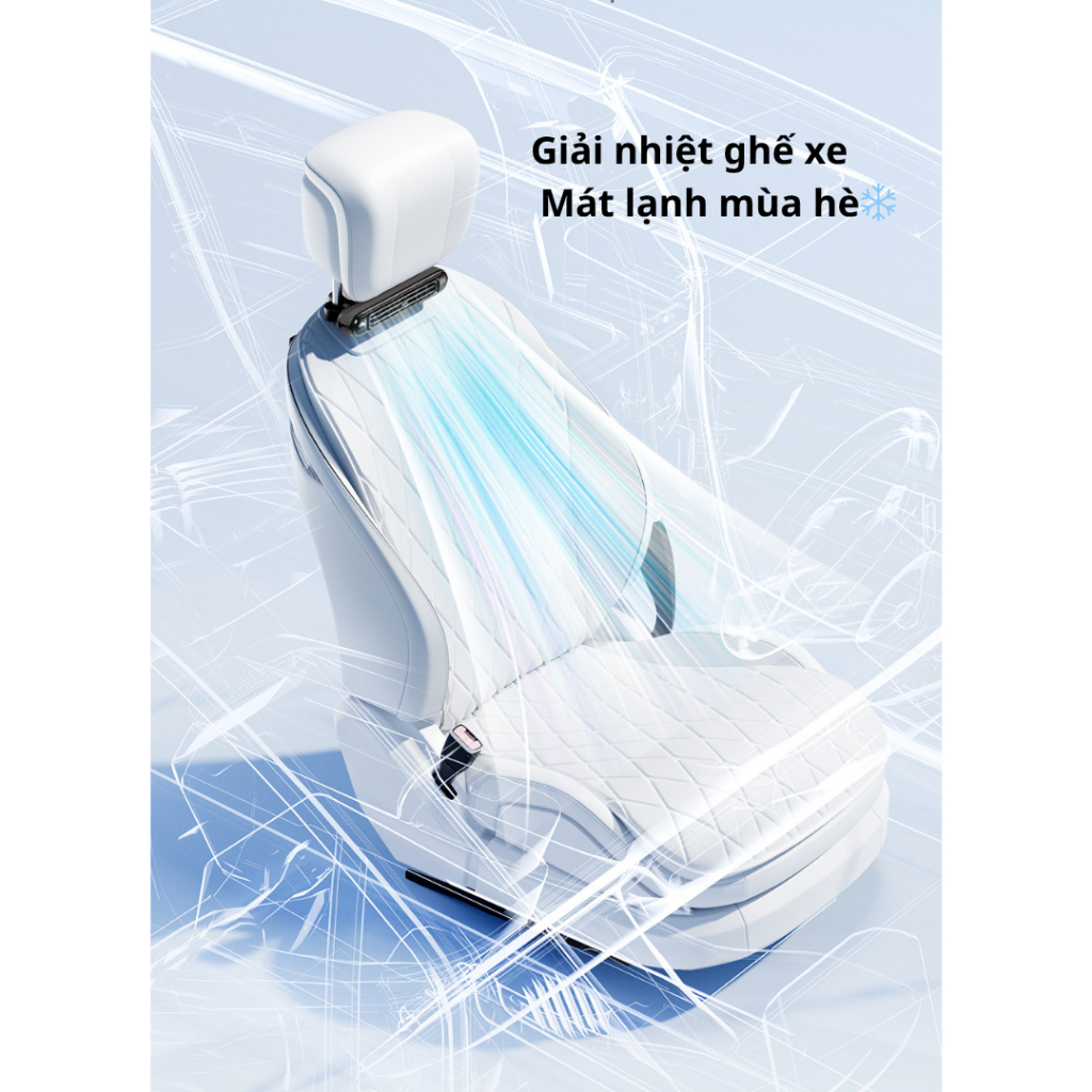 Quạt Ghế Sau Ô Tô Mini 3 Tốc Độ TypeC Quạt Tựa Lưng Làm Mát Xe Hơi, Gió Mạnh Êm, Dễ Lắp