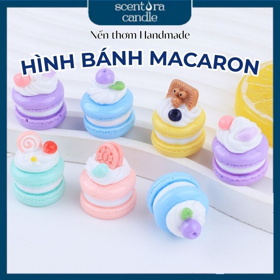 Nến Thơm Hình Bánh Macaron Scentora Candle, Trang Trí Decor Phòng, Quà Tặng Ý Nghĩa (màu random)