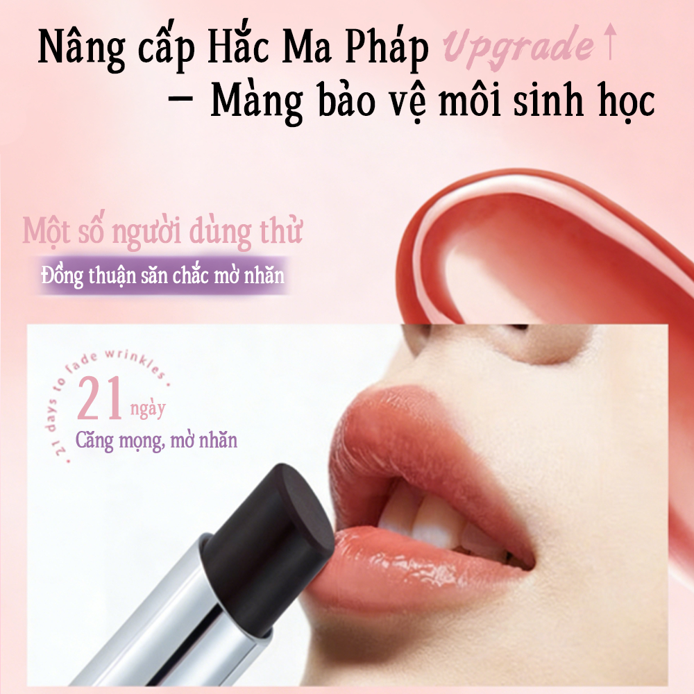 Son Môi GECOMO dưỡng ẩm, Son môi đổi màu 3 trong 1, Son bóng dưỡng môi có màu, bóng mịn, lâu trôi, chống thấm nước