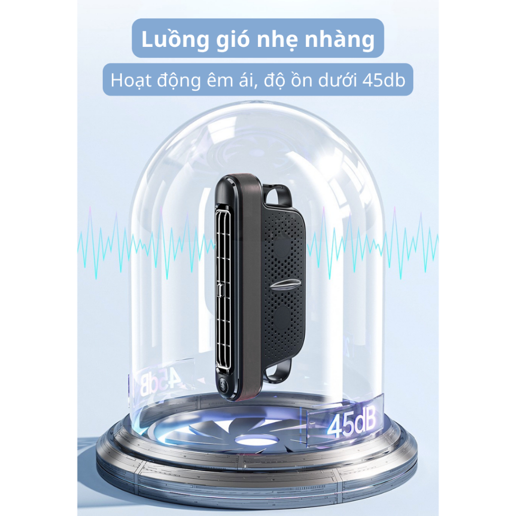 Quạt Ghế Sau Ô Tô Mini 3 Tốc Độ TypeC Quạt Tựa Lưng Làm Mát Xe Hơi, Gió Mạnh Êm, Dễ Lắp